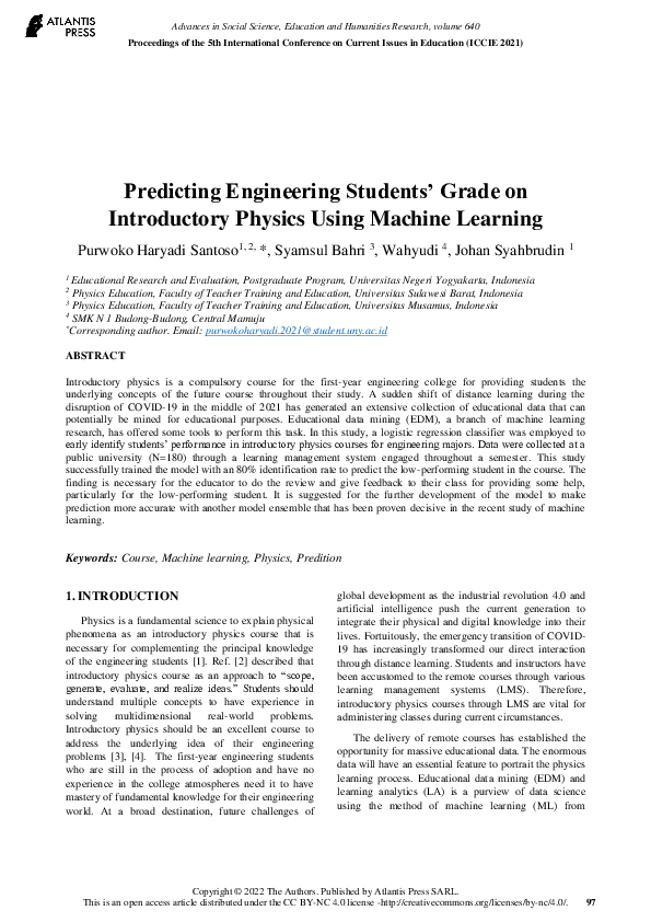 (PDF) Predicting Engineering Students’ Grade on Introductory Physics ...