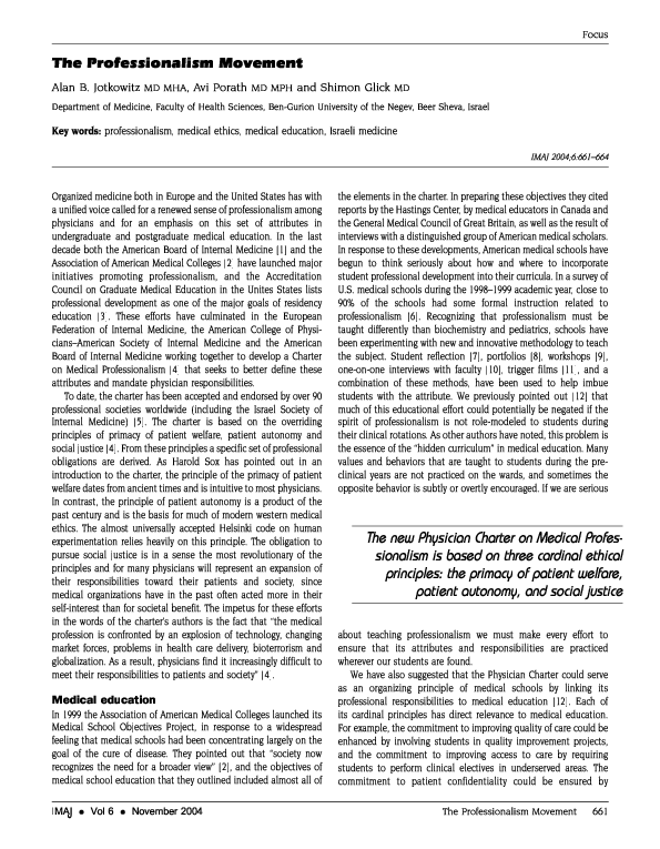 (PDF) The professionalism movement