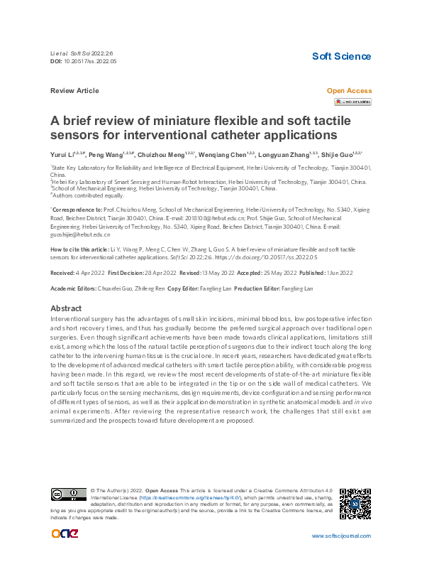 (PDF) A brief review of miniature flexible and soft tactile sensors for ...