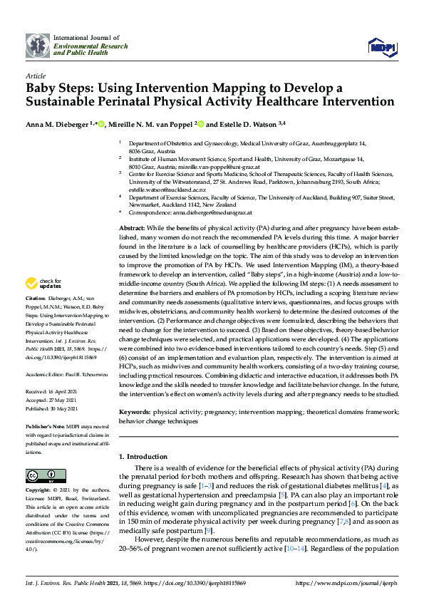 (PDF) Baby Steps: Using Intervention Mapping to Develop a Sustainable ...