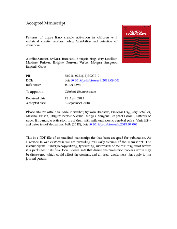 (PDF) Patterns of upper limb muscle activation in children with ...