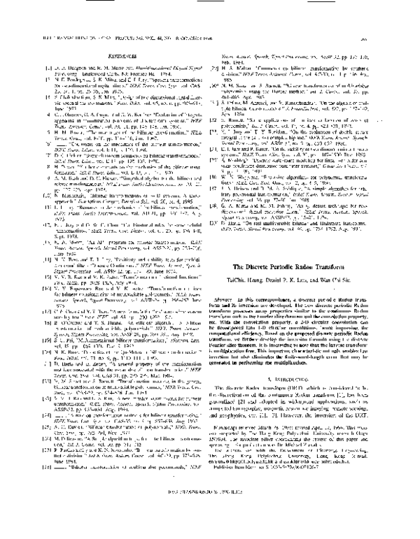 (PDF) The discrete periodic Radon transform