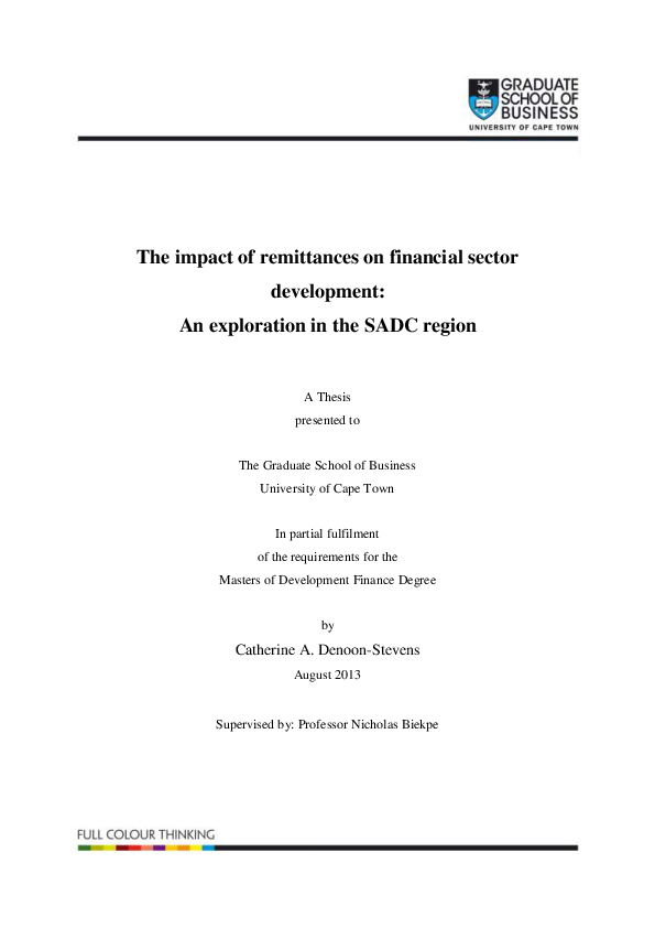 (PDF) The impact of remittances on financial sector development: An ...