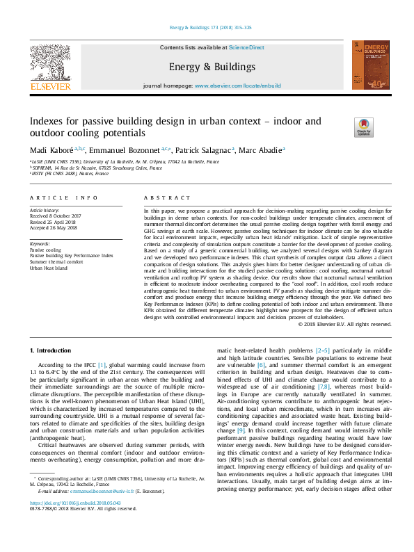 (PDF) Indexes for passive building design in urban context – indoor and ...