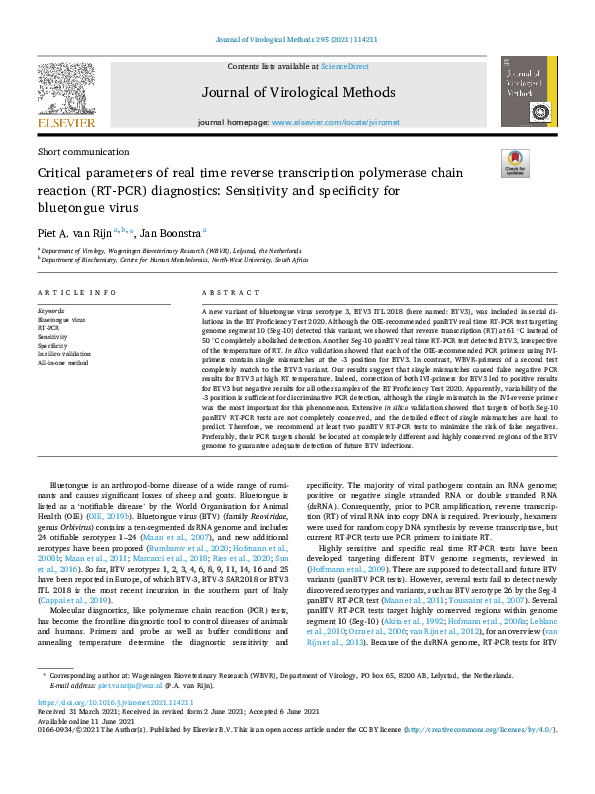 (PDF) Critical parameters of real time reverse transcription polymerase ...