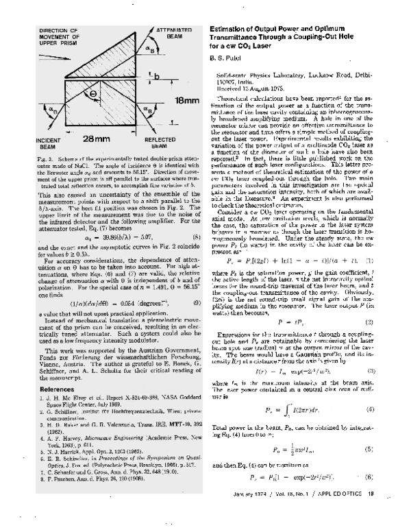 (PDF) Estimation of Output Power and Optimum Transmittance Through a ...