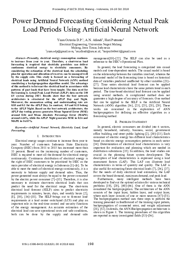 (PDF) Demand Forecasting Considering Actual Peak Load Periods Using ...