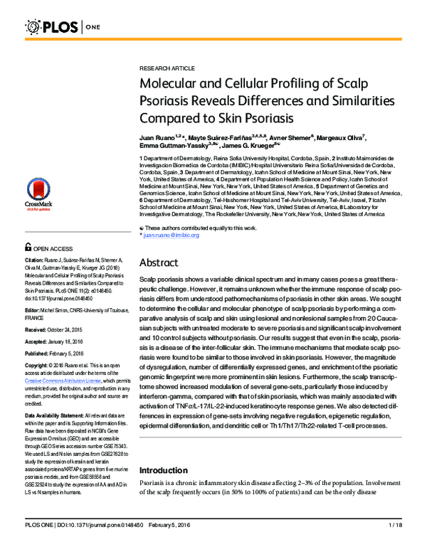 (PDF) Molecular and Cellular Profiling of Scalp Psoriasis Reveals ...