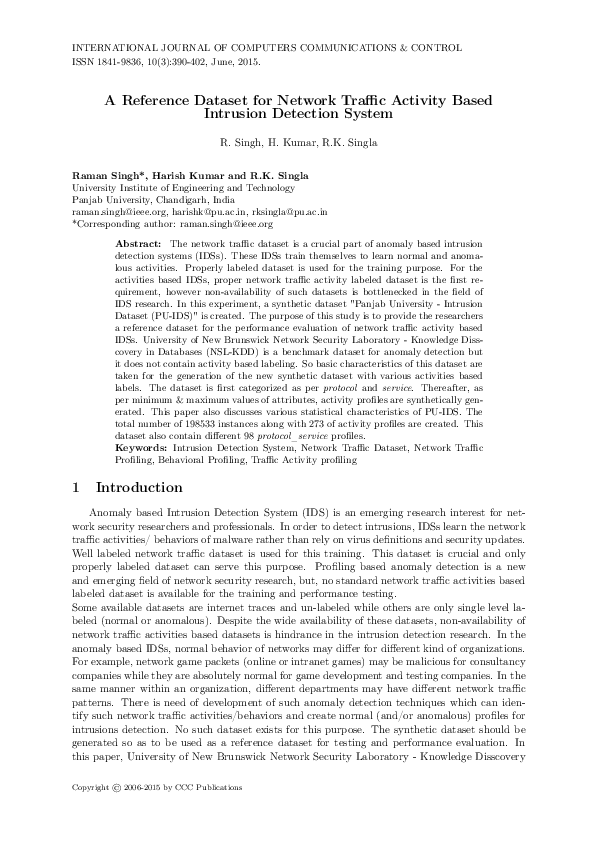 (PDF) A Reference Dataset for Network Traffic Activity Based Intrusion ...
