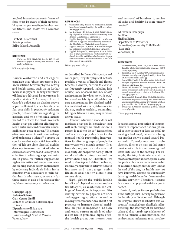 (PDF) Health benefits of physical activity