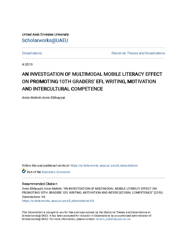 (PDF) An Investgation of Multimodal Mobile Literacy Effect on Promoting ...