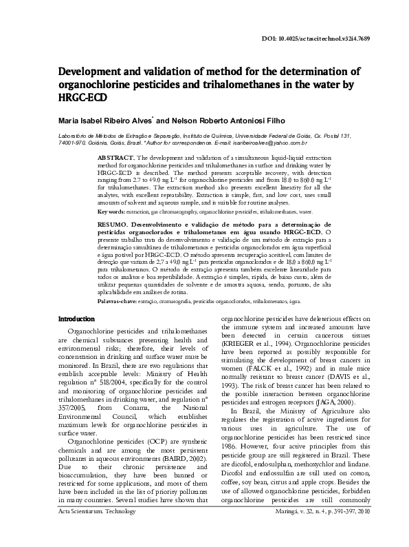 (PDF) Development and validation of a method for the determination of ...