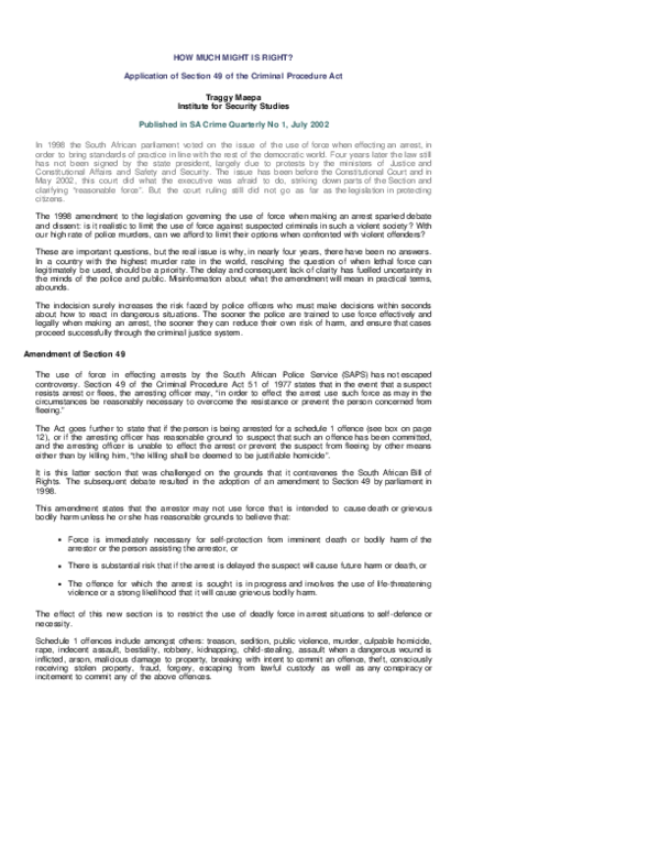 (PDF) HOW MUCH MIGHT IS RIGHT? Application of Section 49 of the ...