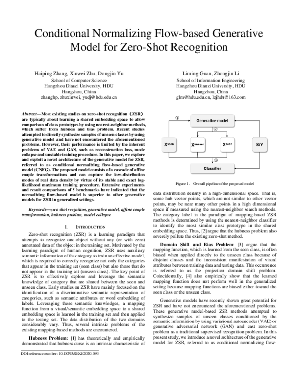 (PDF) Conditional Normalizing Flow-based Generative Model for Zero-Shot ...
