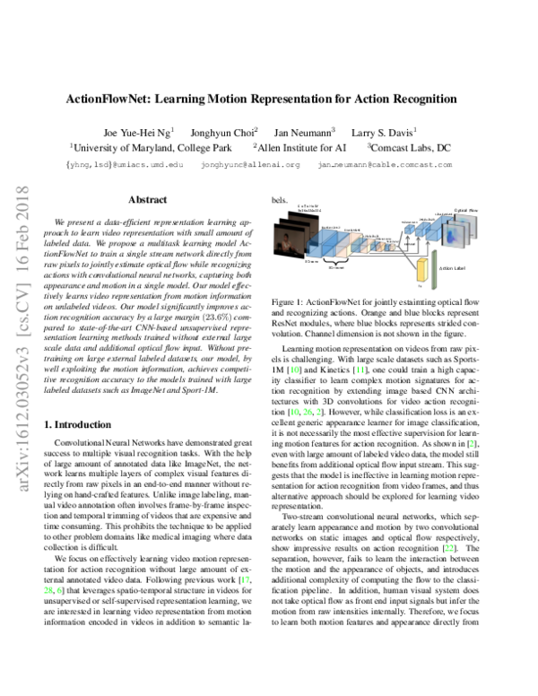 (PDF) ActionFlowNet: Learning Motion Representation for Action Recognition