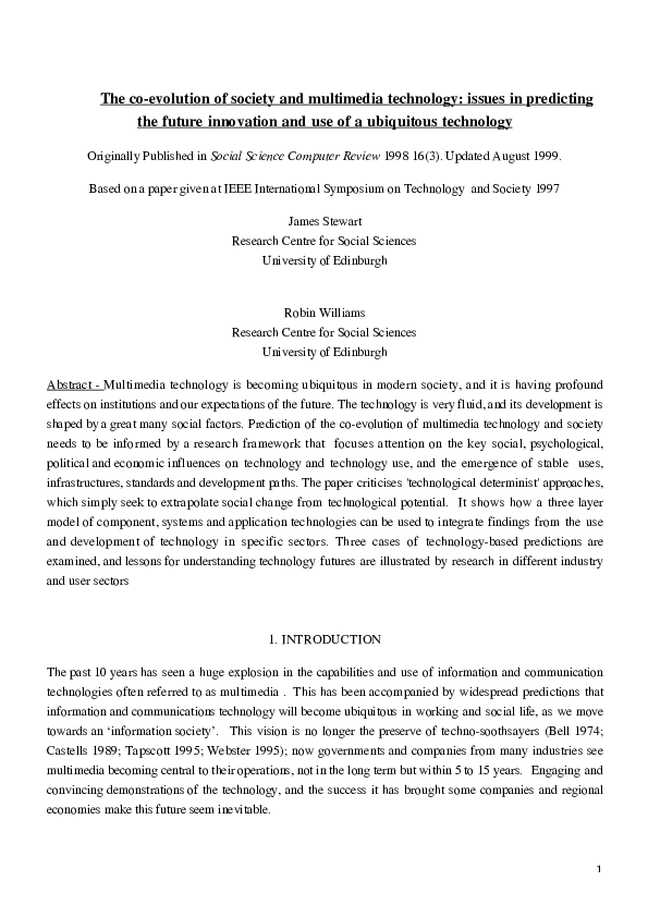 (PDF) The Coevolution of Society and Multimedia Technology