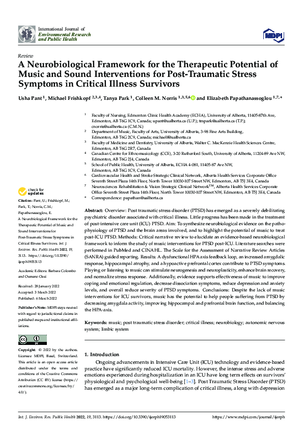 (PDF) A Neurobiological Framework for the Therapeutic Potential of ...