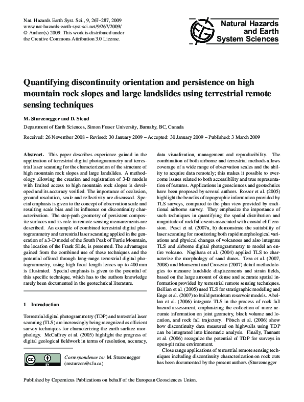 (PDF) Quantifying discontinuity orientation and persistence on high ...