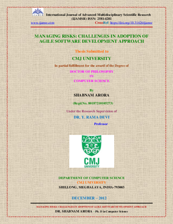  pdf challenges in adoption of agile software development approach