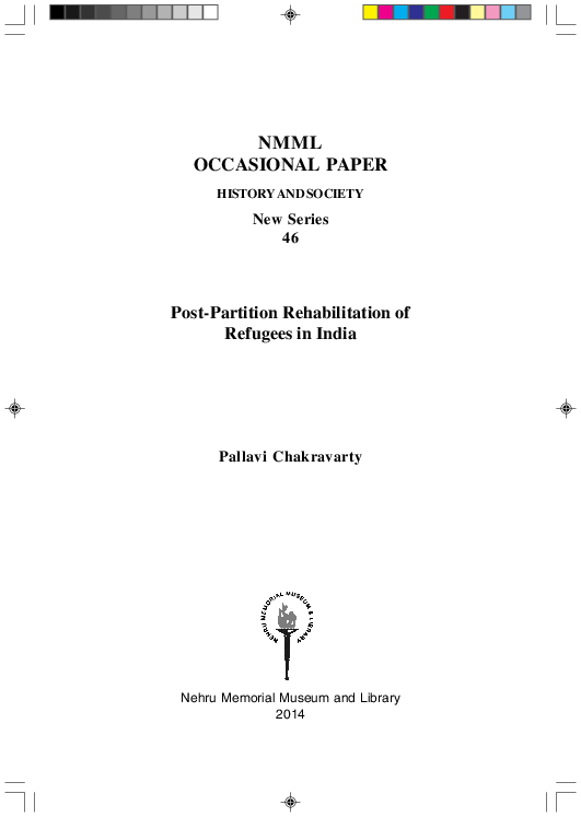 (PDF) Post Partition Rehabilitation of Refugees in India