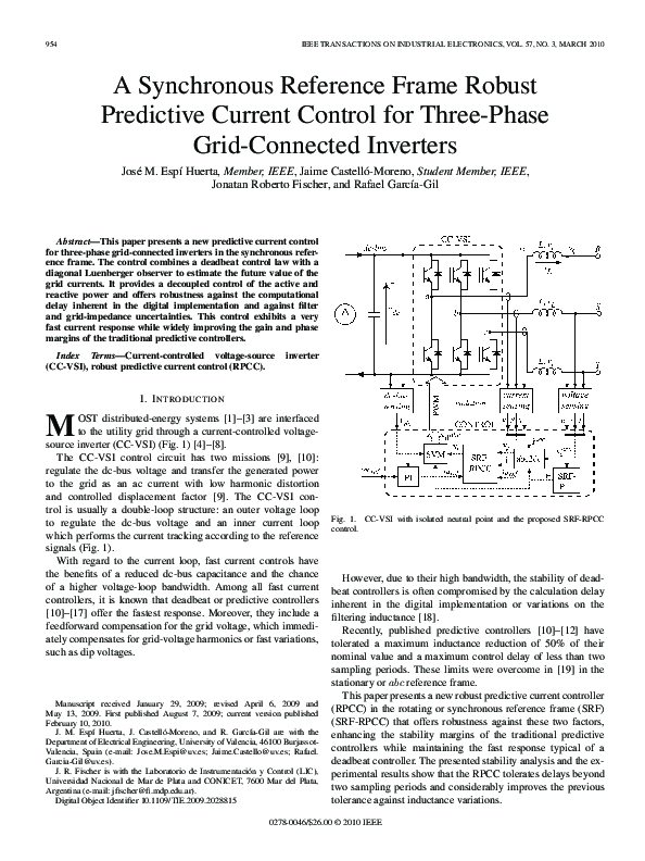 (PDF) A Synchronous Reference Frame Robust Predictive Current Control ...