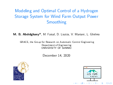 (PDF) Modeling and Optimal Control of a Hydrogen Storage System for ...