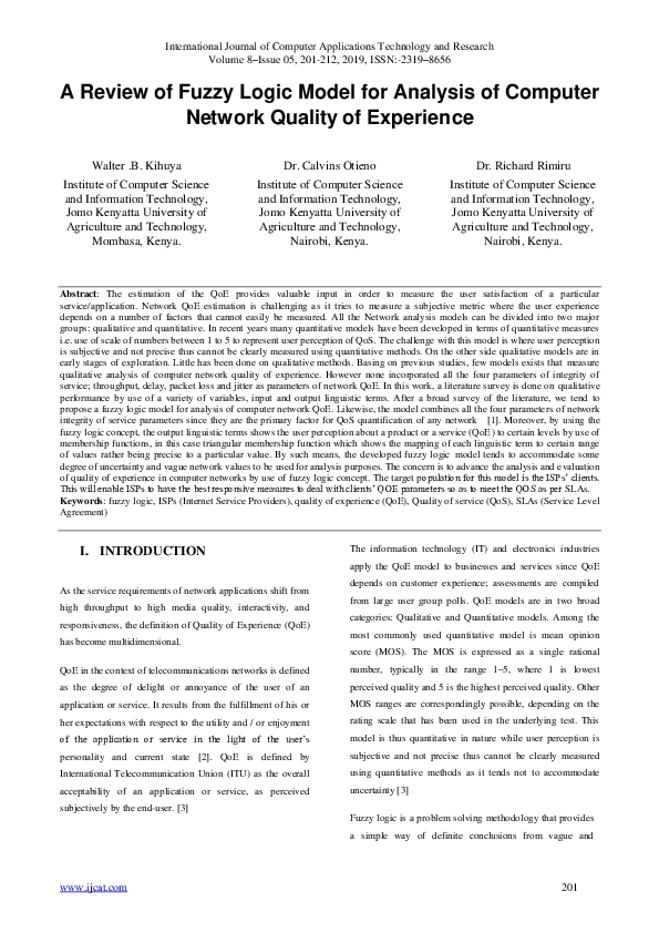(PDF) A Review of Fuzzy Logic Model for Analysis of Computer Network ...