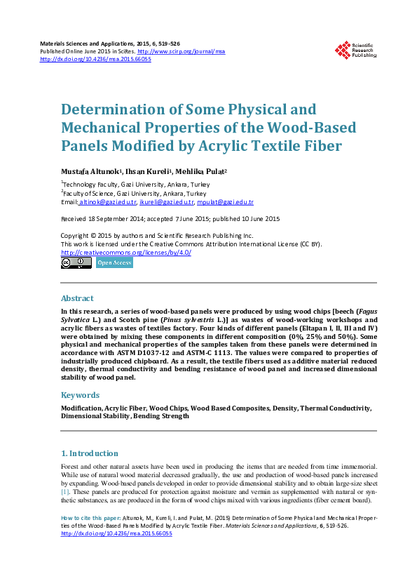 (PDF) Determination of Some Physical and Mechanical Properties of the ...