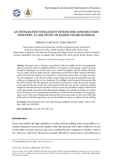 (PDF) An Integrated Intelligent System for Construction Industry: A ...