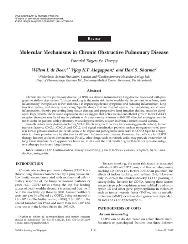 (PDF) Molecular mechanisms in chronic obstructive pulmonary disease