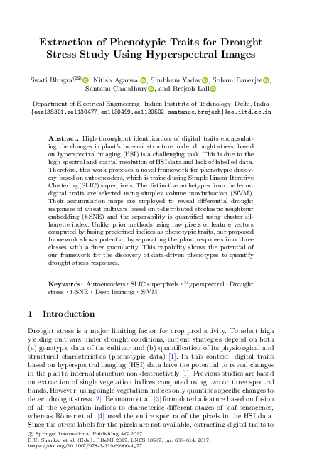 (PDF) Extraction of Phenotypic Traits for Drought Stress Study Using ...