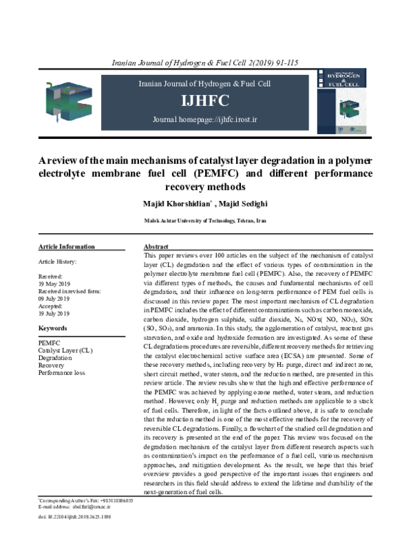 (PDF) A review of the main mechanisms of catalyst layer degradation in ...