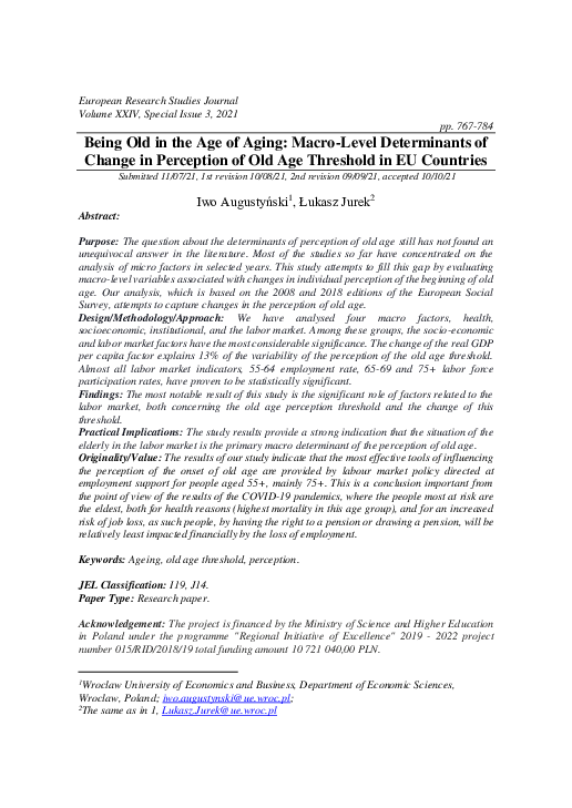 (PDF) Being Old in the Age of Aging: Macro-Level Determinants of Change ...