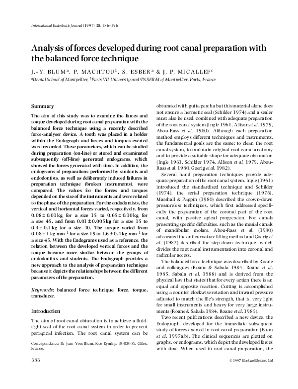 (PDF) Analysis of forces developed during root canal preparation with ...