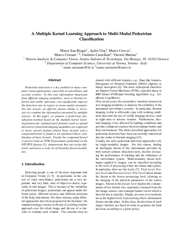 (PDF) A multiple kernel learning approach to multi-modal pedestrian ...