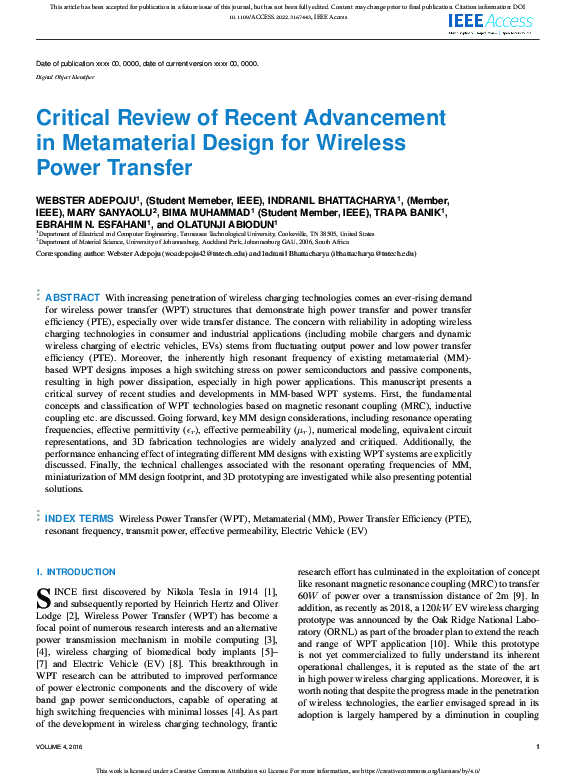 (PDF) Critical Review of Recent Advancement in Metamaterial Design for ...