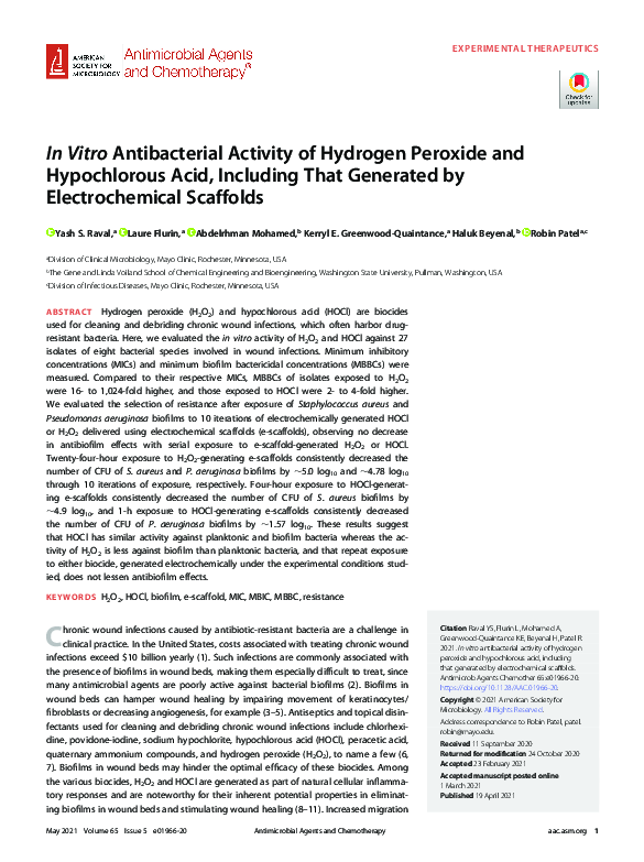 (PDF) In Vitro Antibacterial Activity of Hydrogen Peroxide and ...