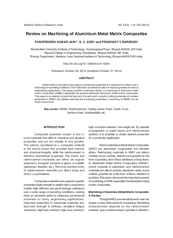 (PDF) Review on Machining of Aluminium Metal Matrix Composites
