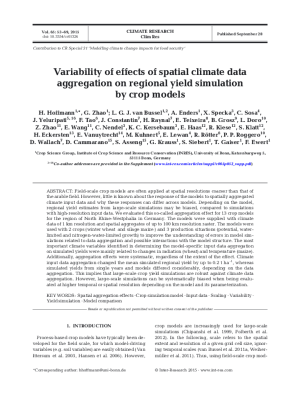 (PDF) Variability of effects of spatial climate data aggregation on ...