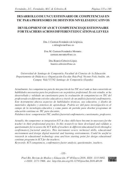 (PDF) Development of an Ict Competences Questionnaire for Teachers ...