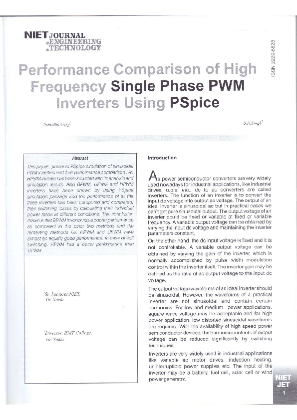 (PDF) Performance Comparison Of High Frequency Single Phase PWM ...