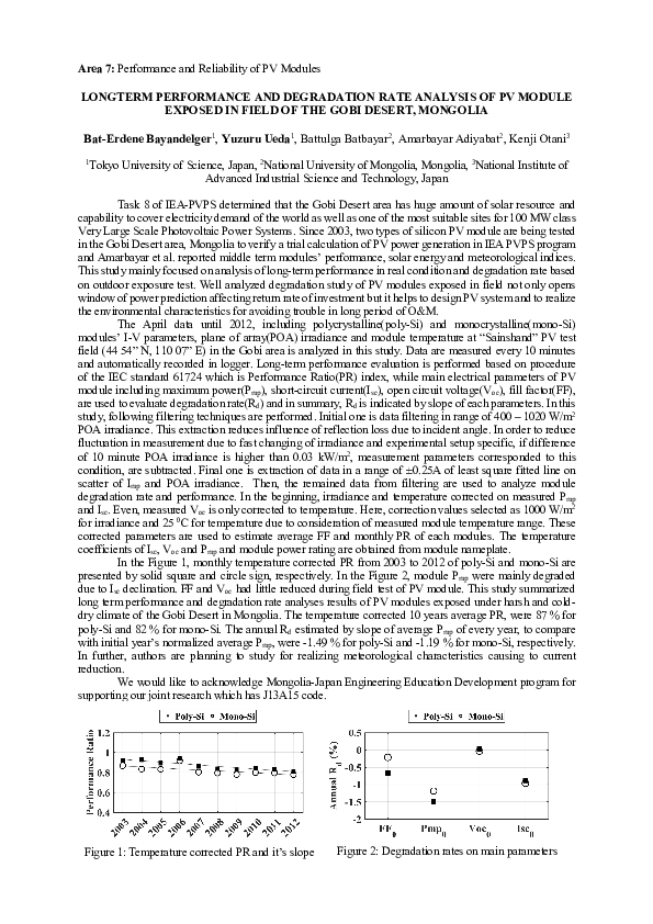 (PDF) Area 7: Performance and Reliability of PV Modules LONGTERM ...