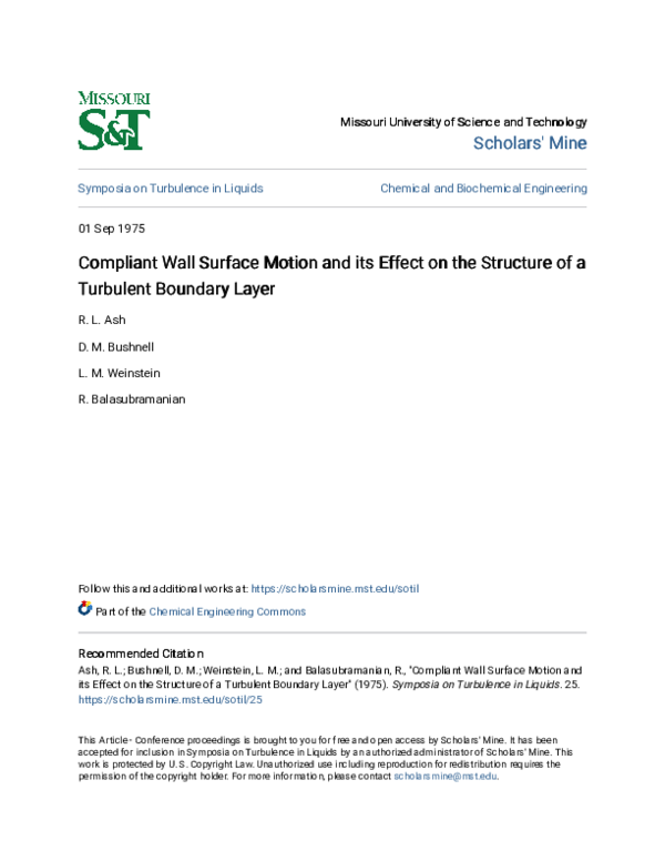 (PDF) Compliant wall surface motion and its effect on the structure of ...