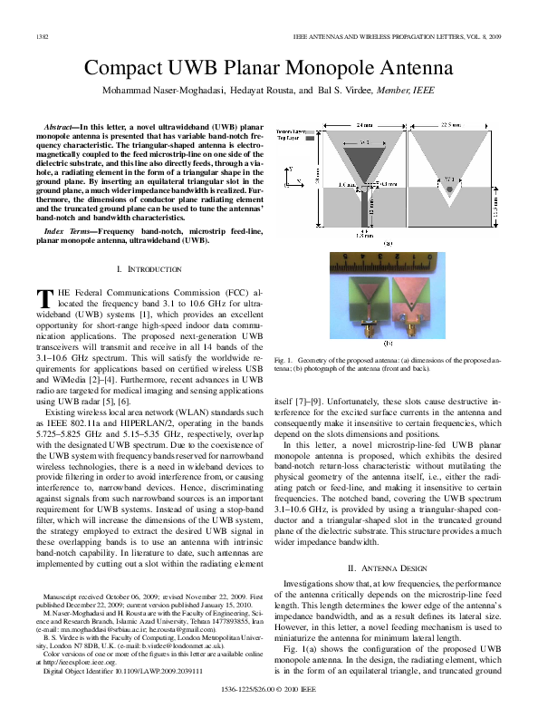 (PDF) Compact UWB Planar Monopole Antenna
