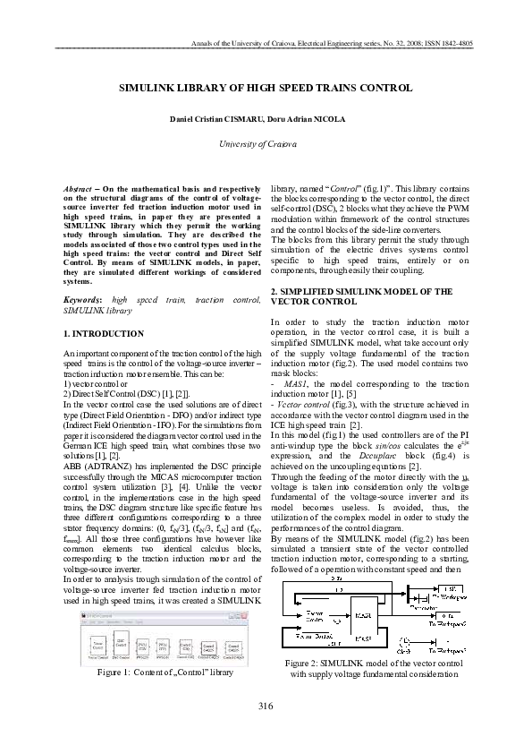 (PDF) Simulink Library of High Speed Trains Control