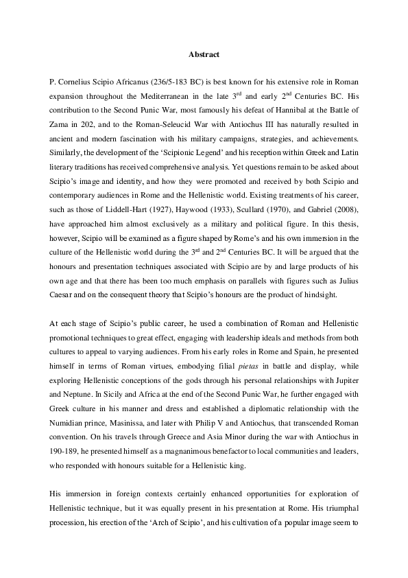 (PDF) [MPhil Thesis Abstract] The Presentation of Scipio Africanus ...