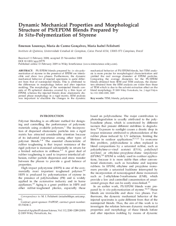 (PDF) Dynamic mechanical properties and morphological structure of PS ...