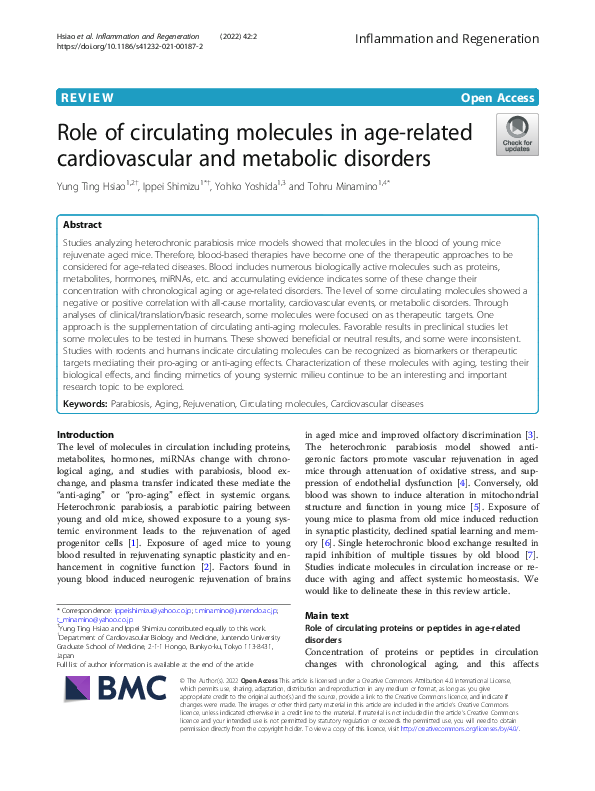 (PDF) Role of circulating molecules in age-related cardiovascular and ...