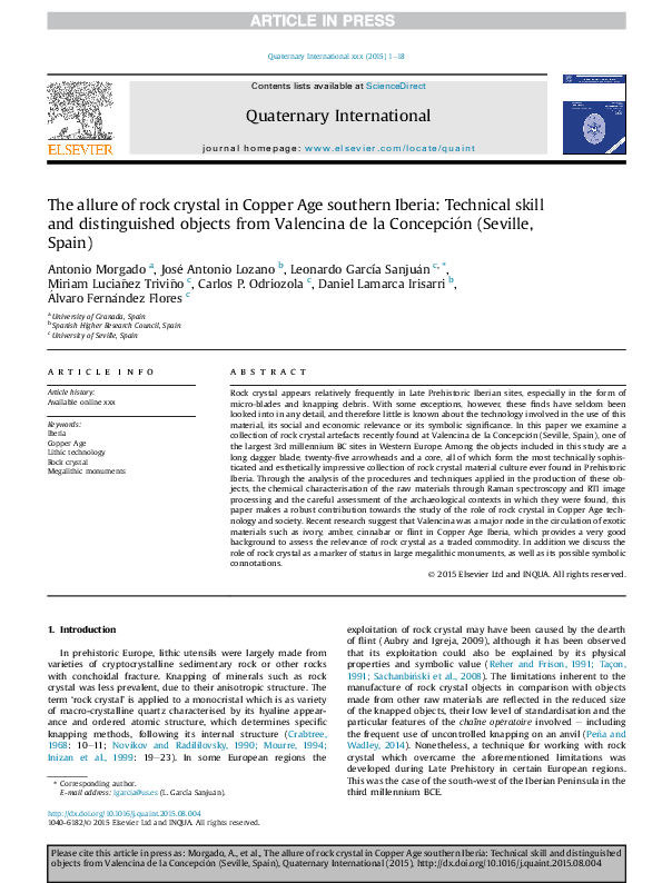 (PDF) The allure of rock crystal in Copper Age southern Iberia ...
