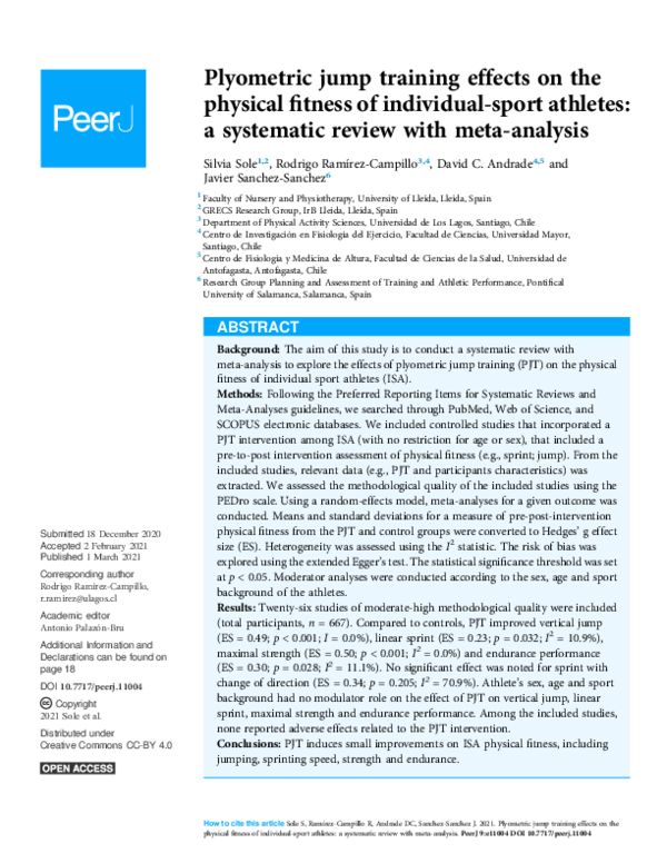 (PDF) Plyometric jump training effects on the physical fitness of ...